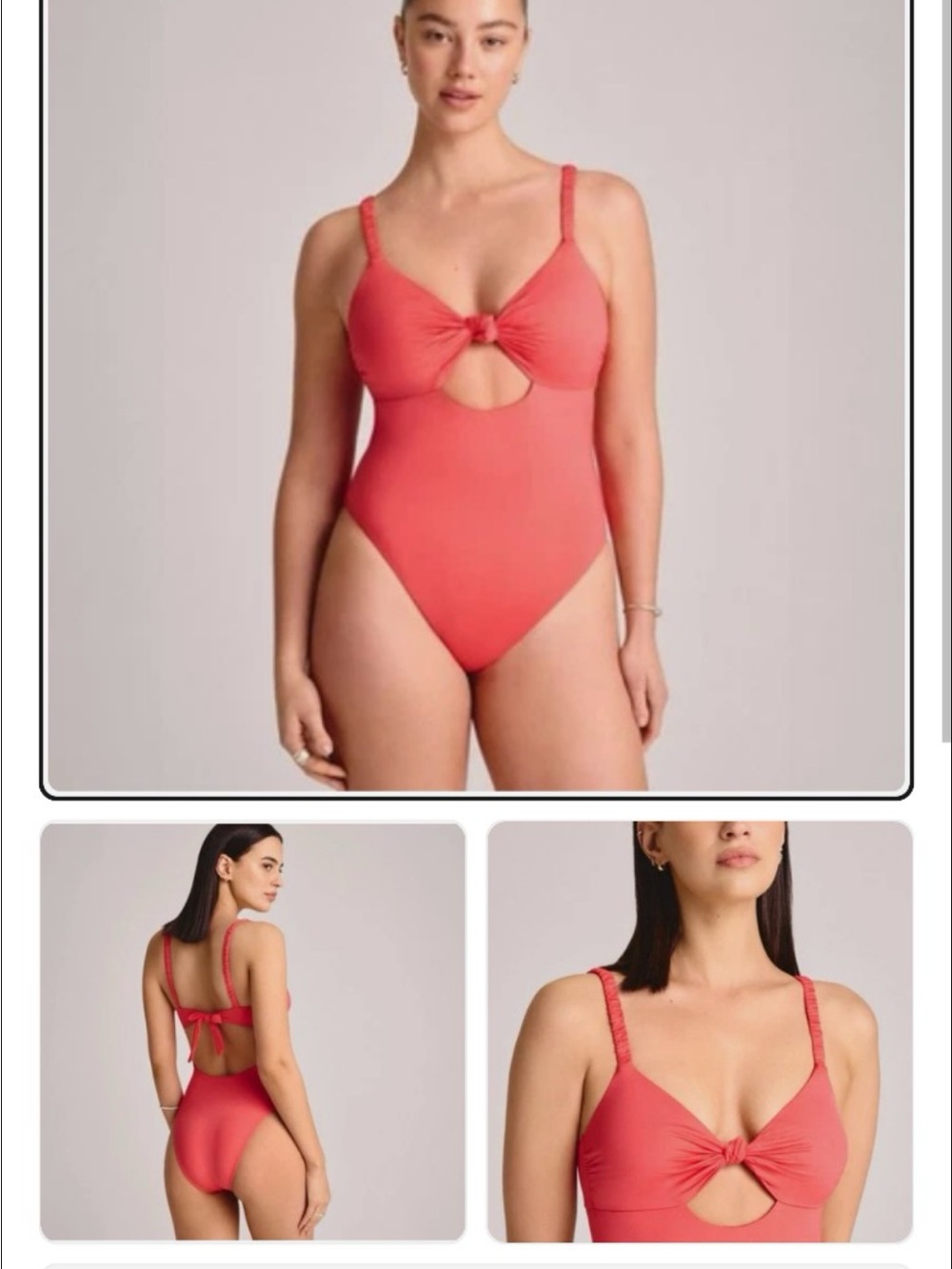 Vitamin A Women’s Knot Front One-Piece Swimsuit - Coral Pink